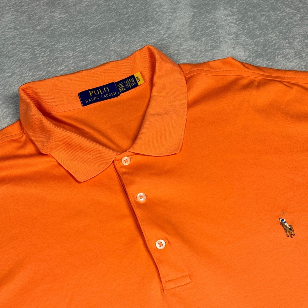 Polo Ralph Lauren Polo Shirt Mens 3XLT Orange Short Sleeve Performance Pony Logo